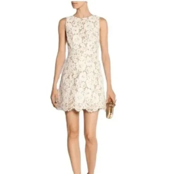 alice fit and flare dress in white Women's Alice Fit and Flare Sleeveless Floss Mini Dress XS/S/M/L/Customize White MEAN BLVD, White / XS main image 0